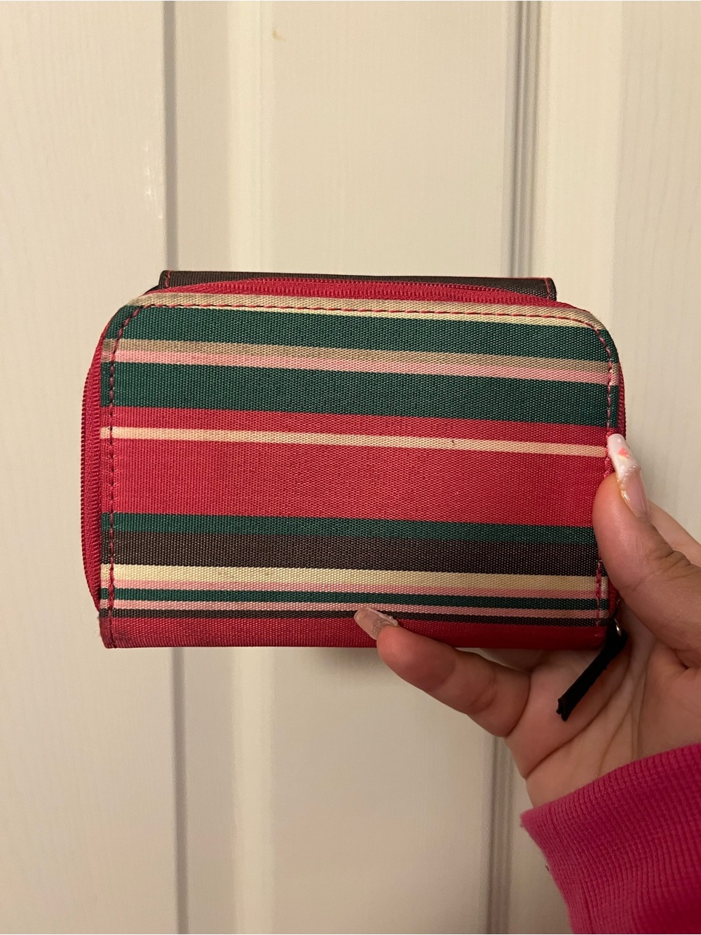 Vintage Kate Spade Striped Compact Wallet - Picture 2 of 5
